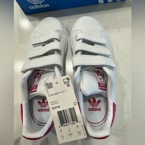 Adidas Stan smith size 1.5 kids pink and white brand new with tags and box